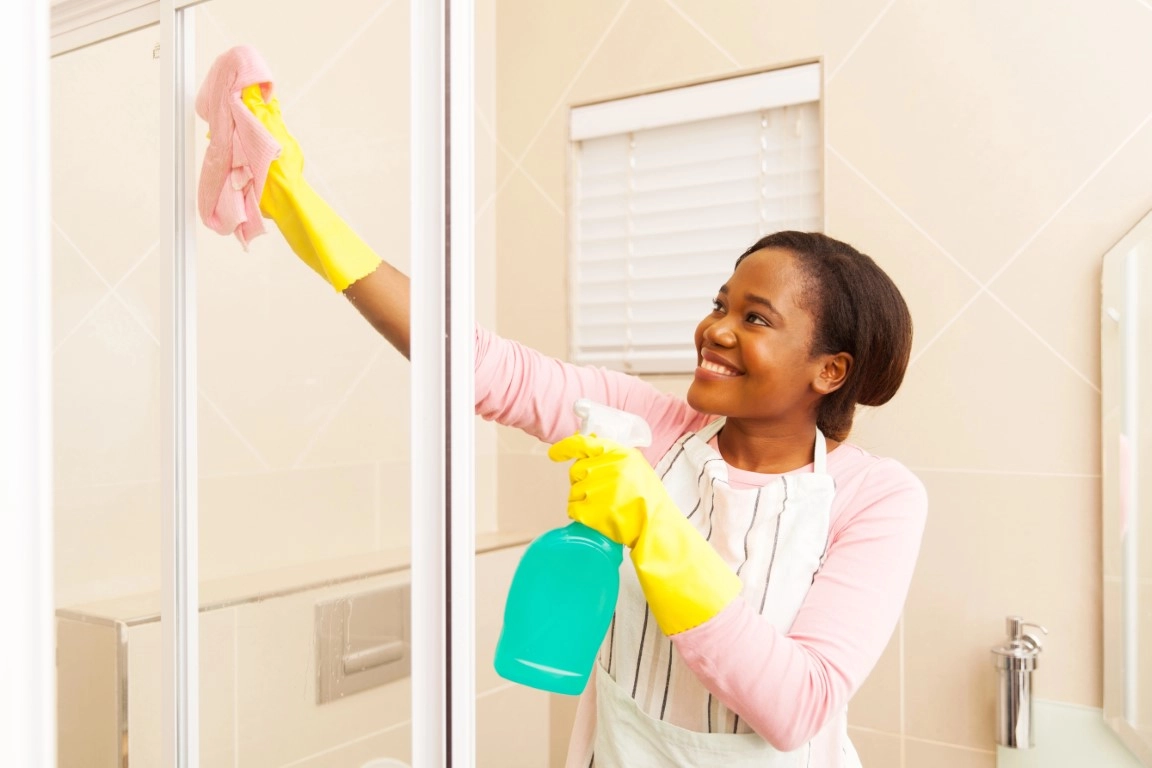 cleaning glass shower door